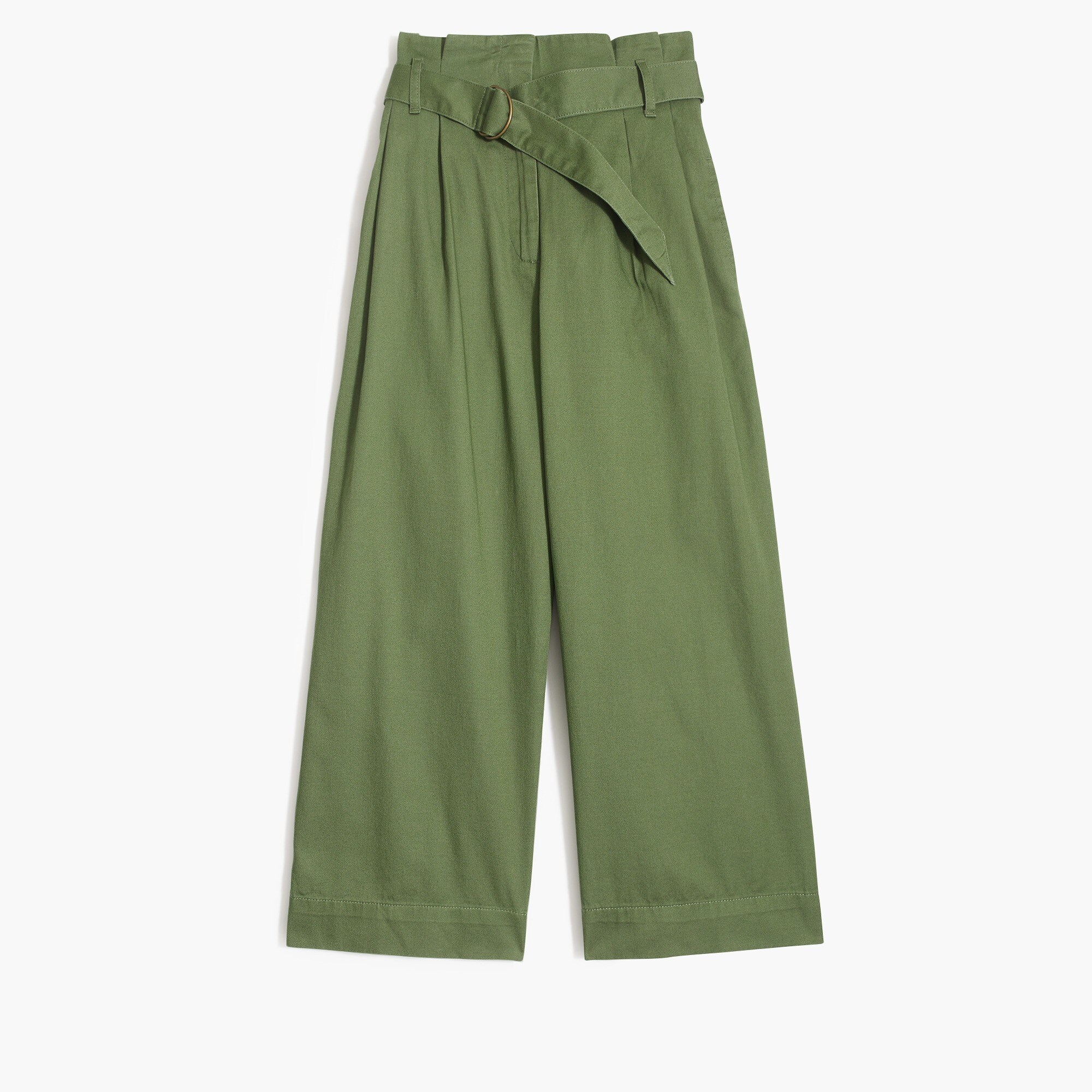 Wide-leg crop pant with belted waist