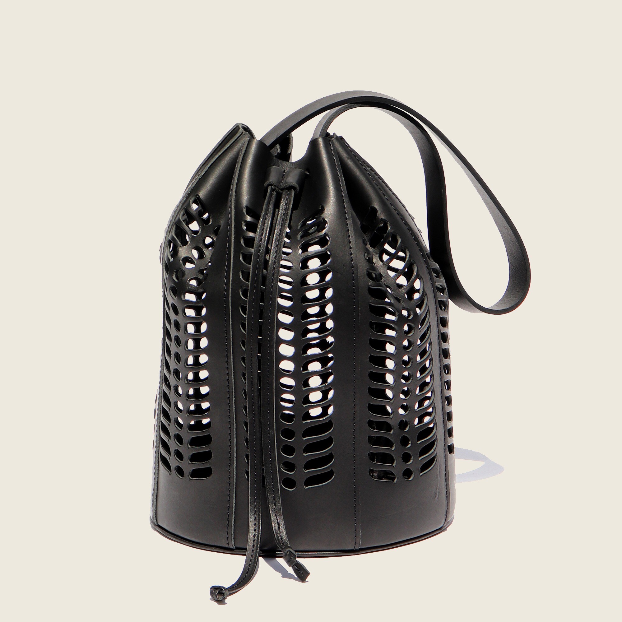 womens Modern Weaving™ jute die cut bag in brown