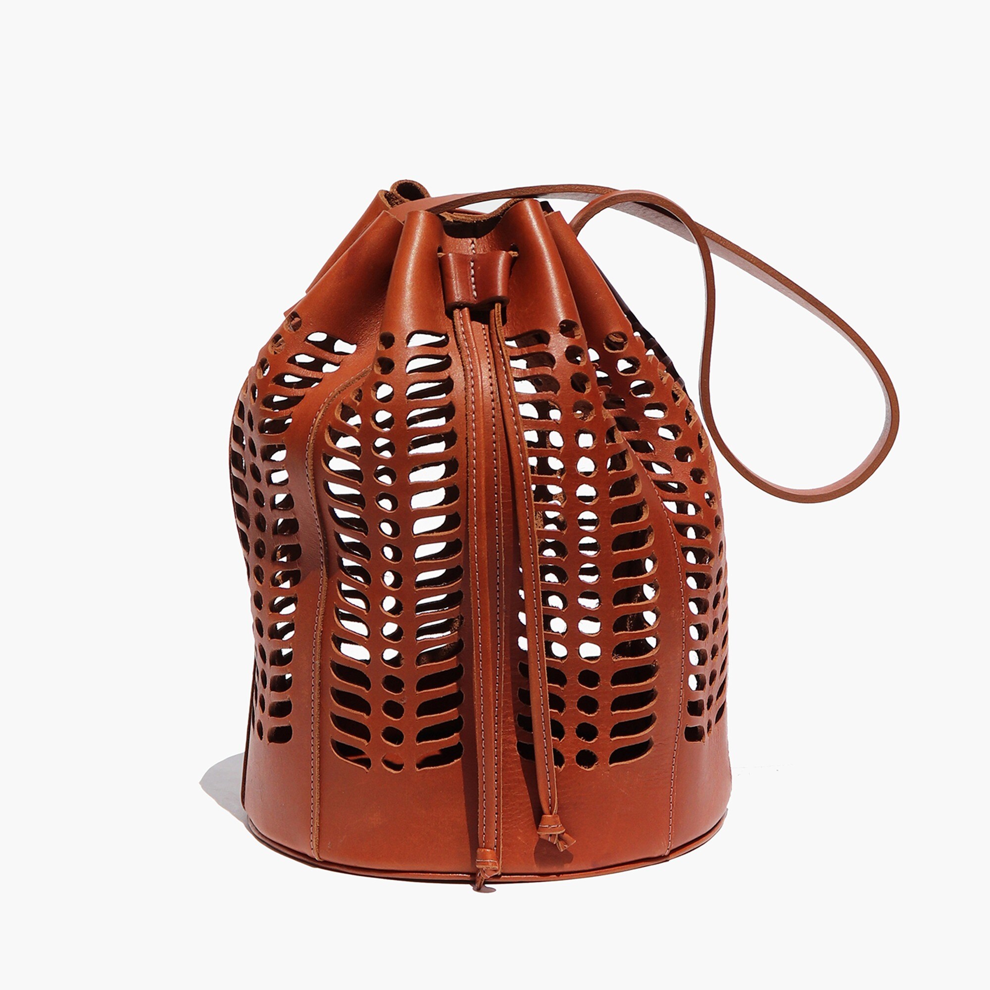 womens Modern Weaving™ jute die cut bag in brown