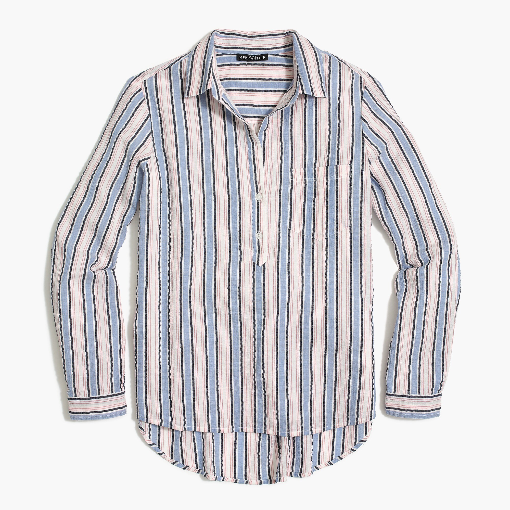 pullover button-up shirt for women