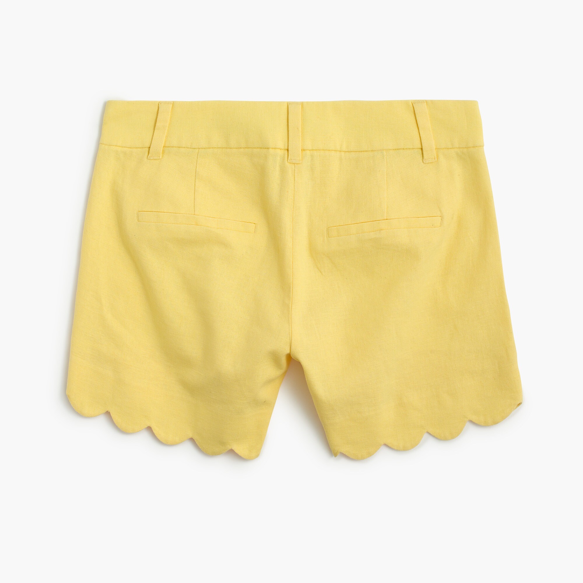 J Crew Factory 4 Linen Cotton Scalloped Hem Short For Women