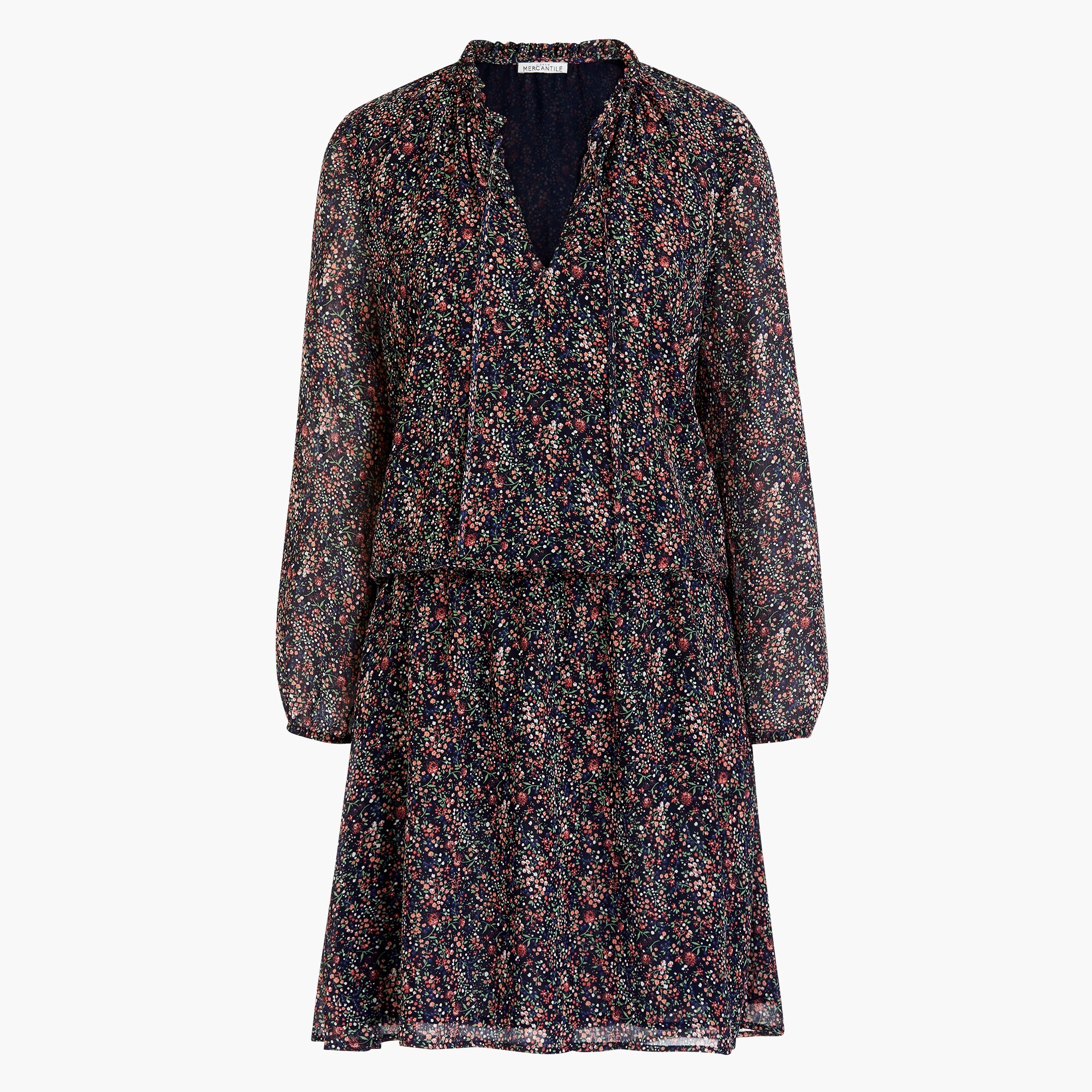 Smocked tie-front dress
