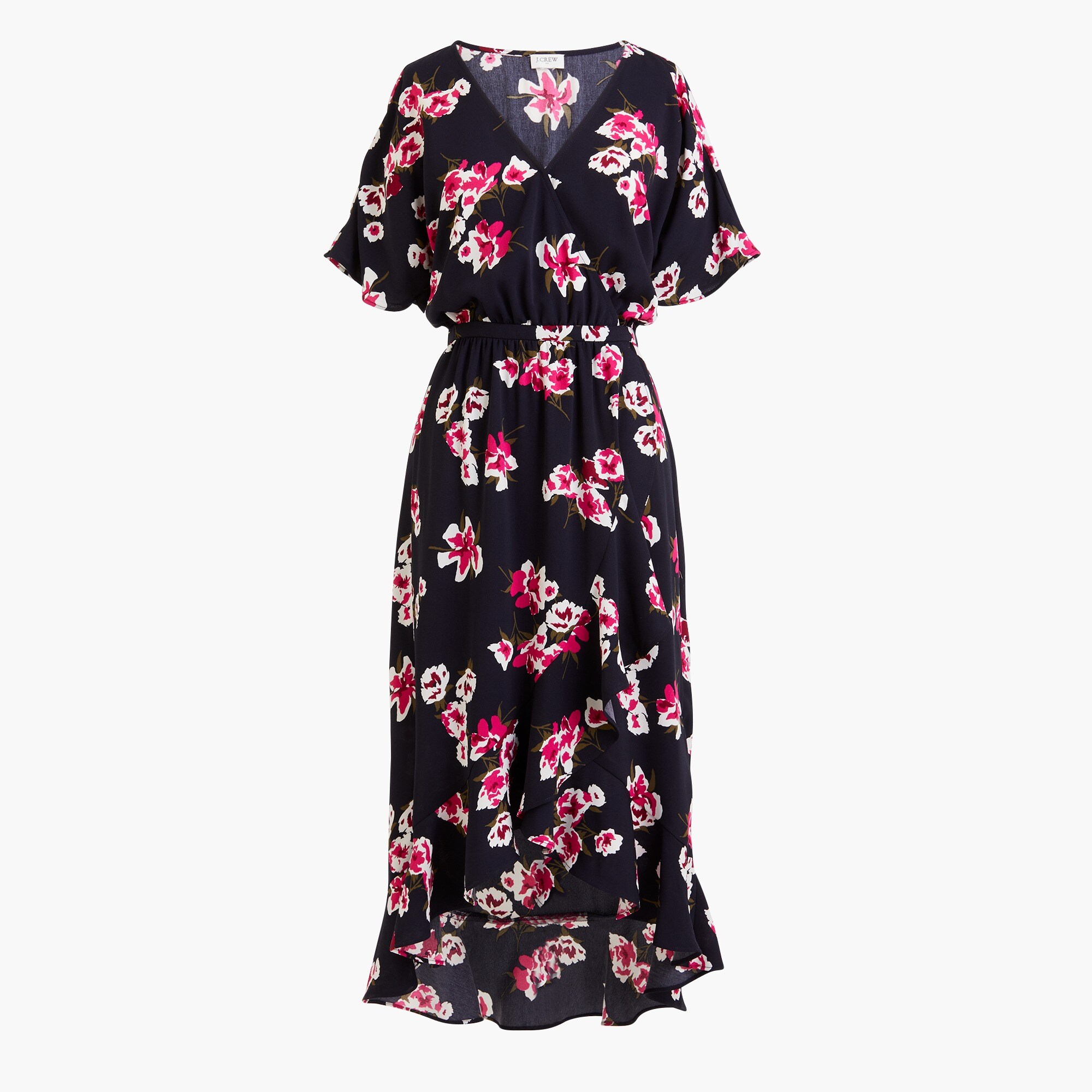 high-low faux-wrap dress for women
