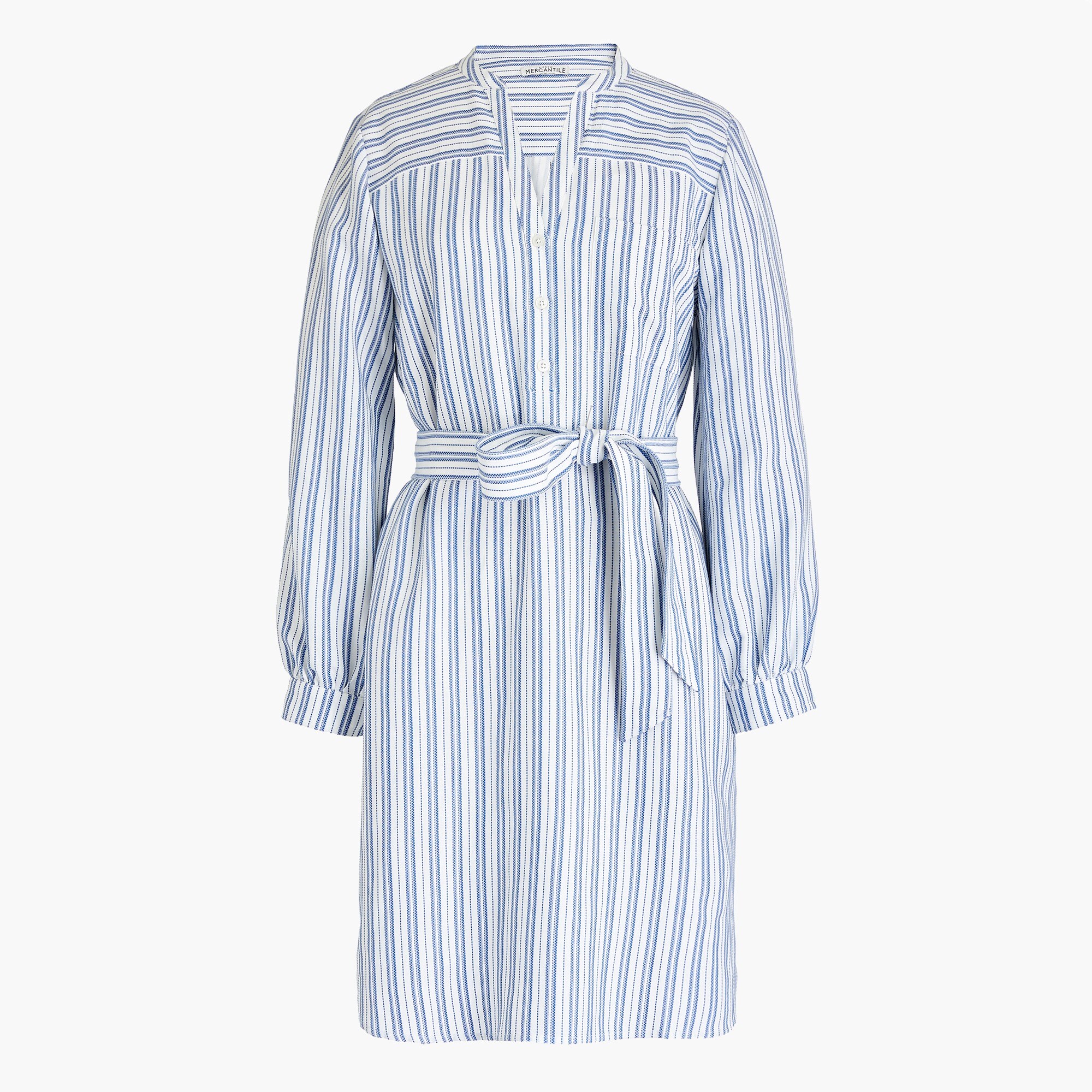 Textured stripe shirt-dress