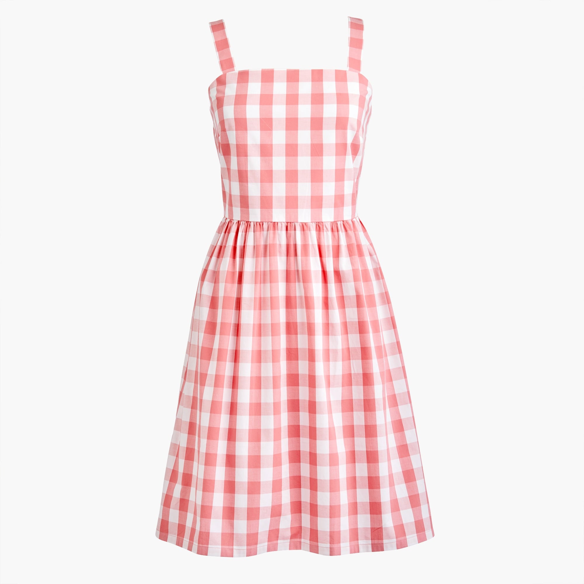 Printed apron dress in organic cotton