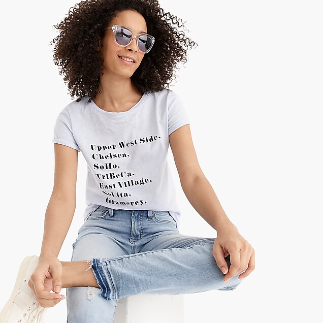 nyc neighborhoods t-shirt - women's knits, right side, view zoomed