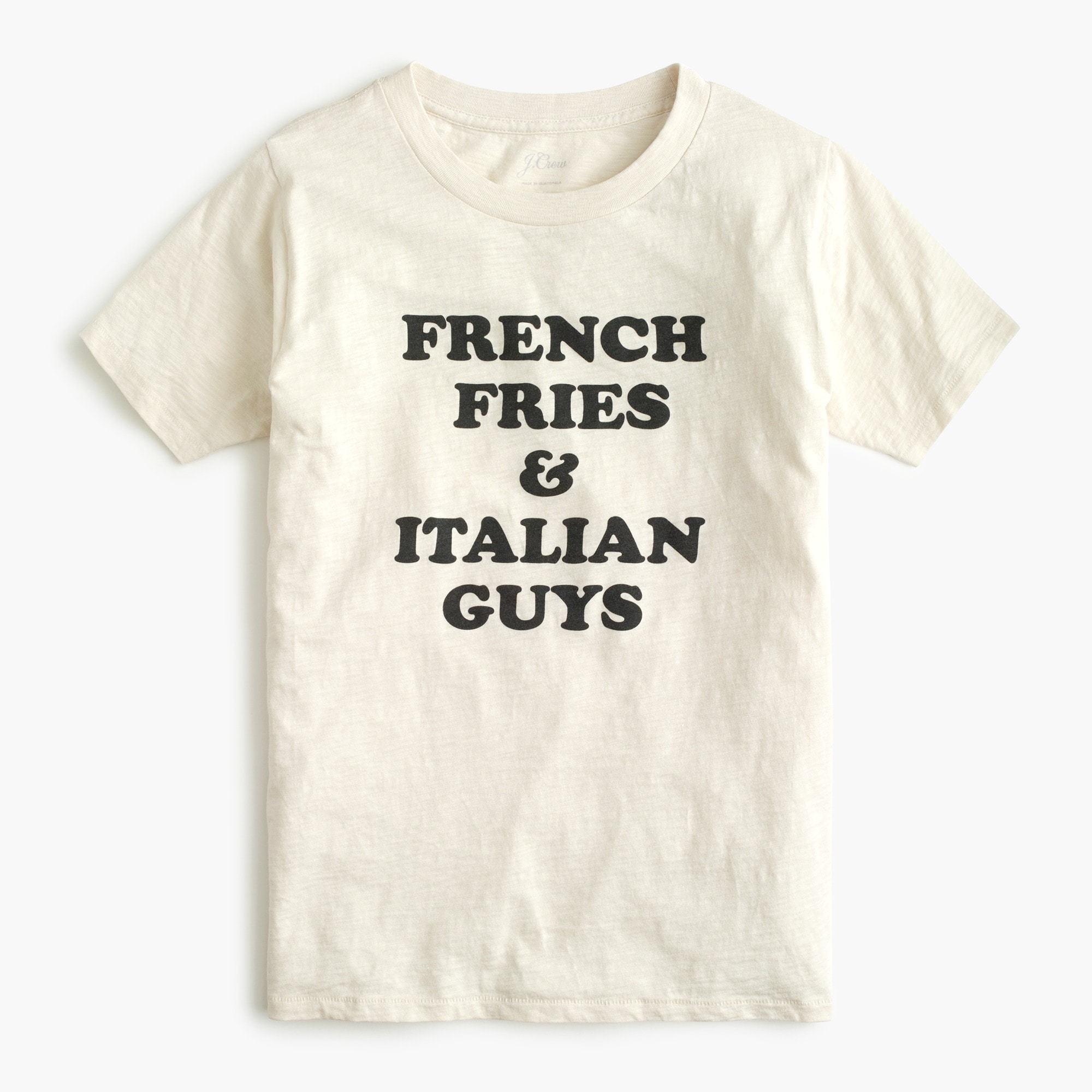 NWT J Crew Women's French Fries & Italian Guys Tee Shirt Mult Sizes Navy 