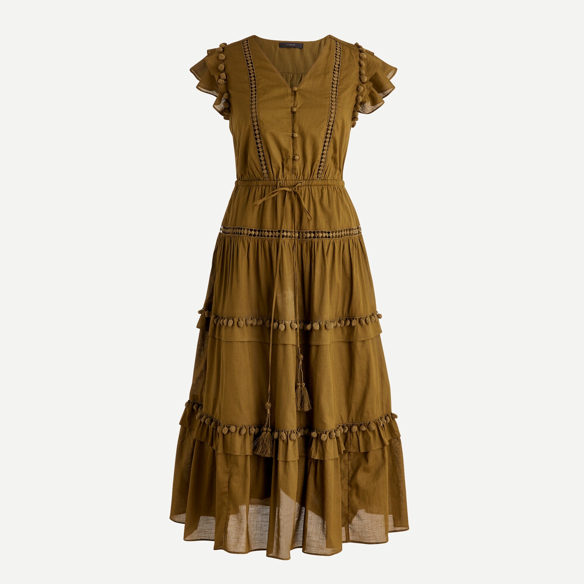 knee length dresses for ladies Self-Portrait - Camel Peplum Knit Midi Dress