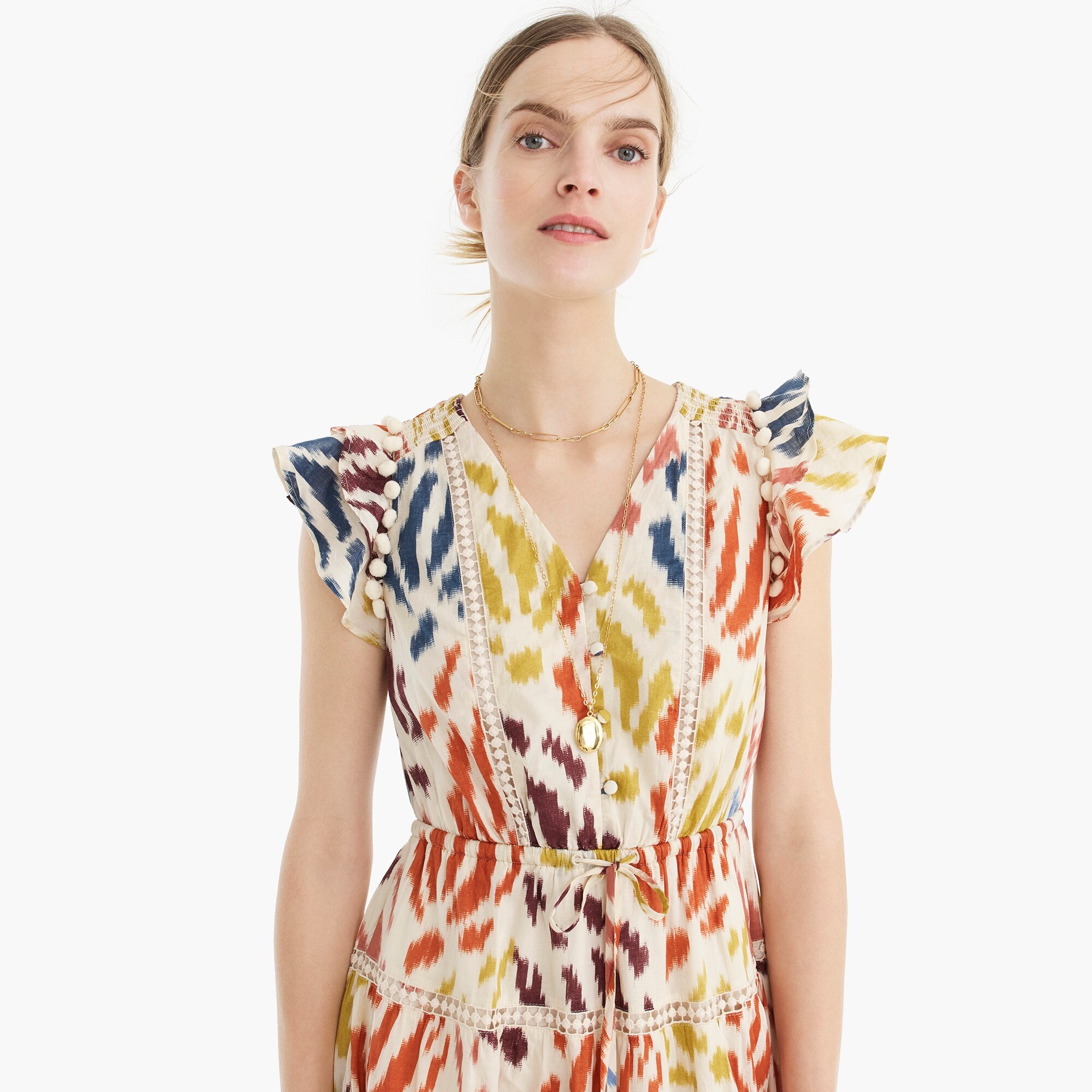 j crew point sur flutter sleeve dress