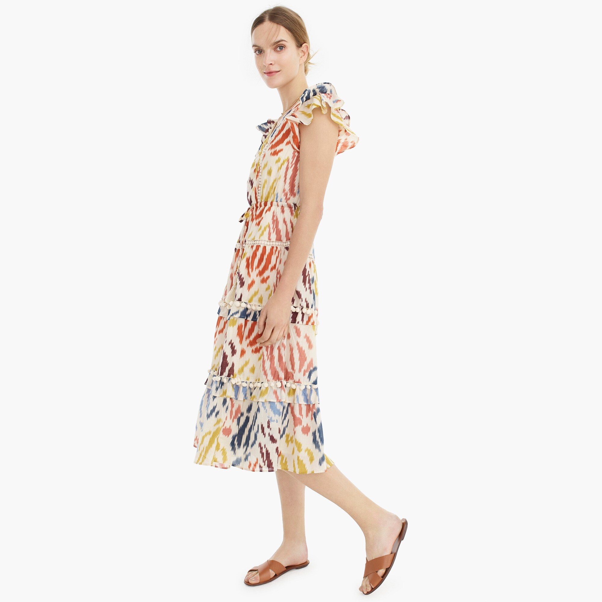 j crew point sur flutter sleeve dress