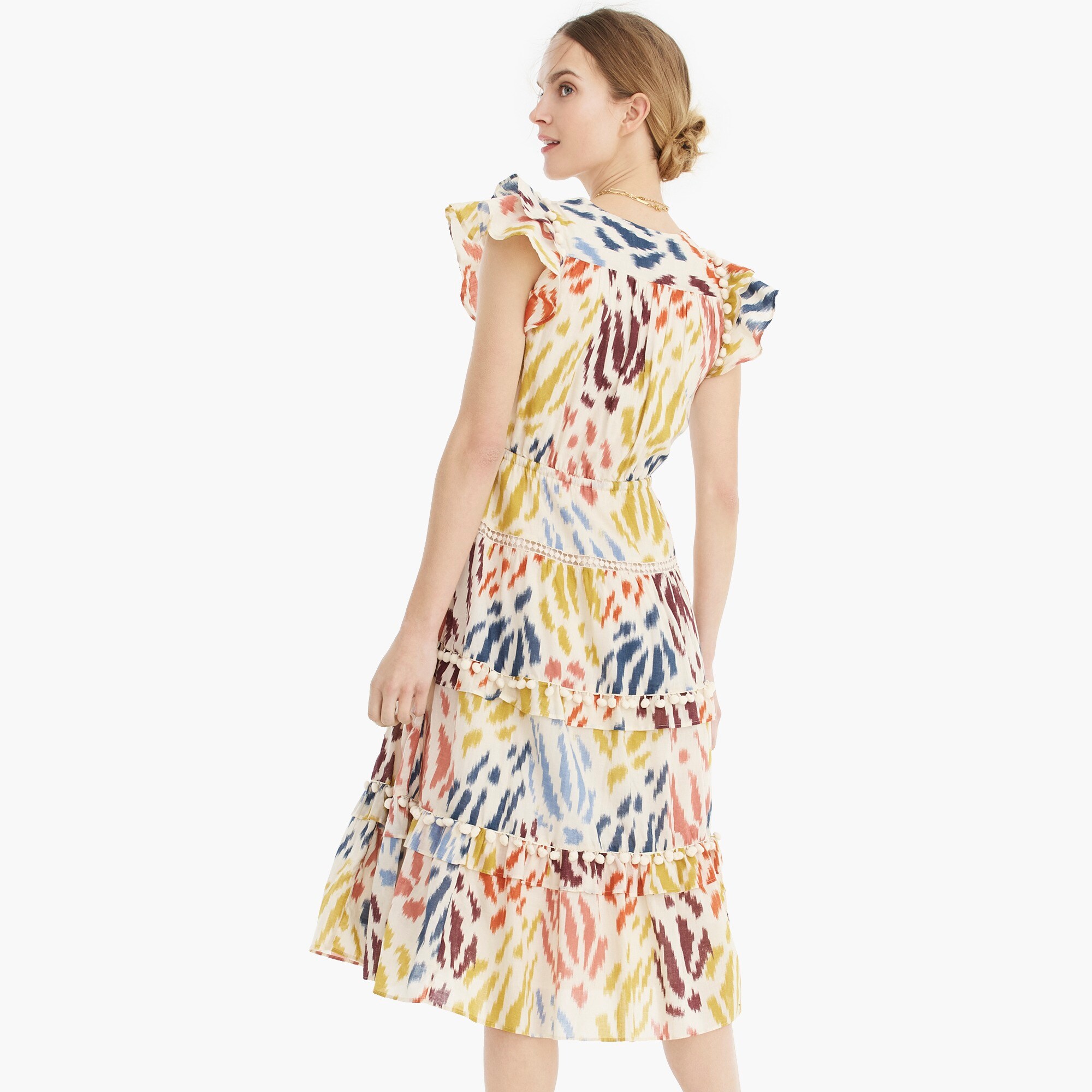 j crew point sur flutter sleeve dress