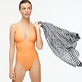 Deep V-neck french one-piece swimsuit