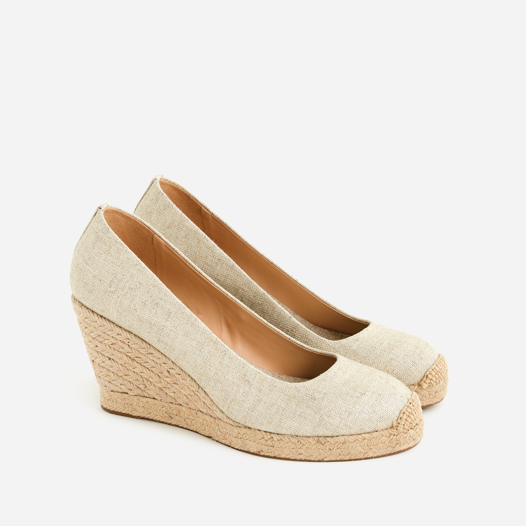 Seville espadrille wedges in metallic canvas