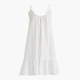 Flounce-hem mini beach dress in crinkle cotton