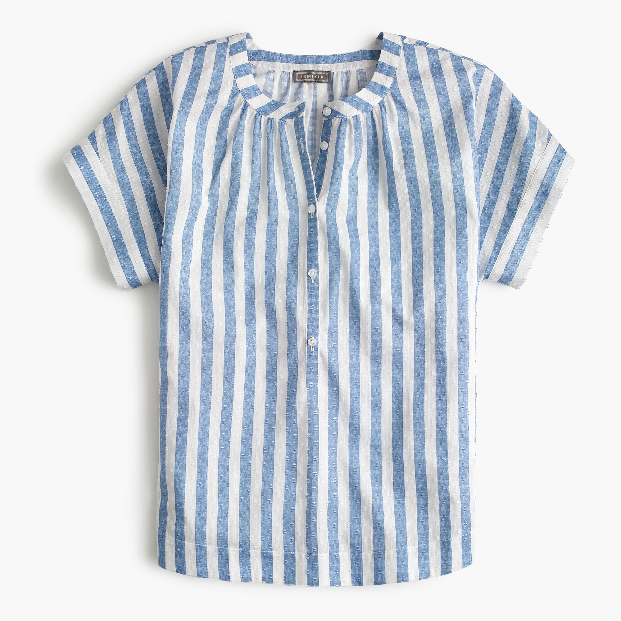 J.Crew: Point Sur Short-sleeve Popover Shirt In Cotton Dobby
