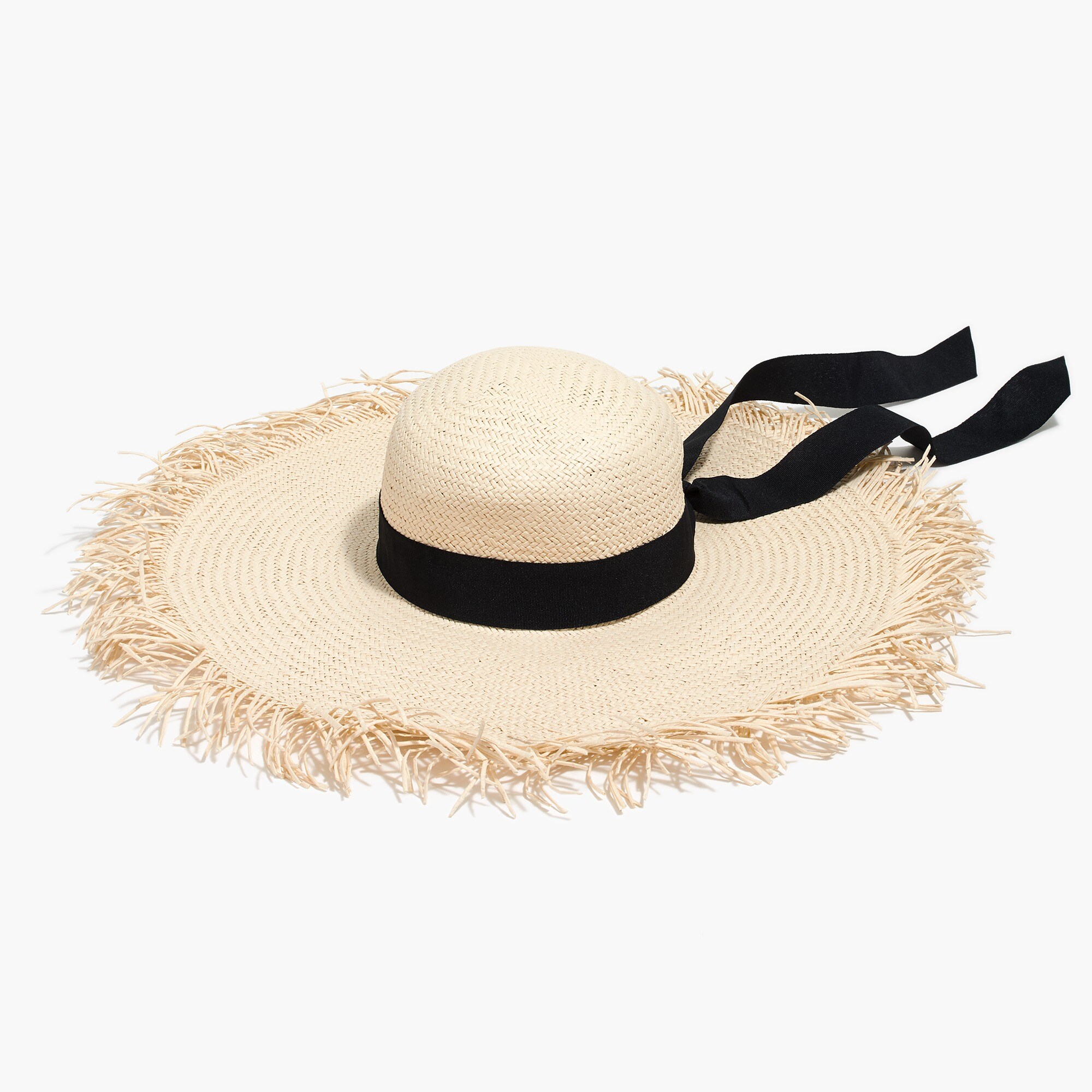 Raw-edge straw hat