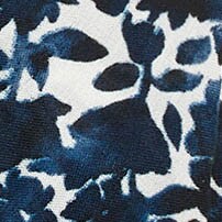 Printed tassel-trim scarf MAZDA FLORAL IVORY NAVY factory: printed tassel-trim scarf for women