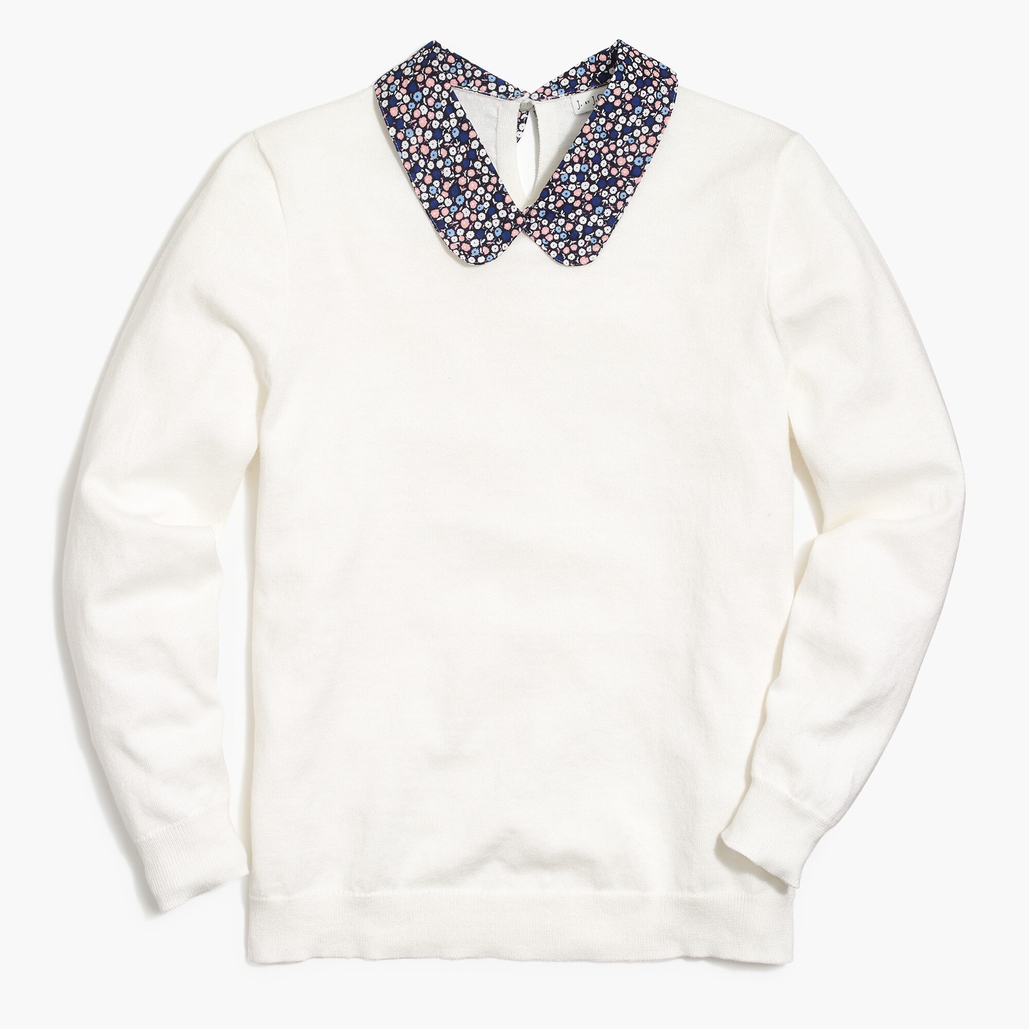 Pullover with woven collar