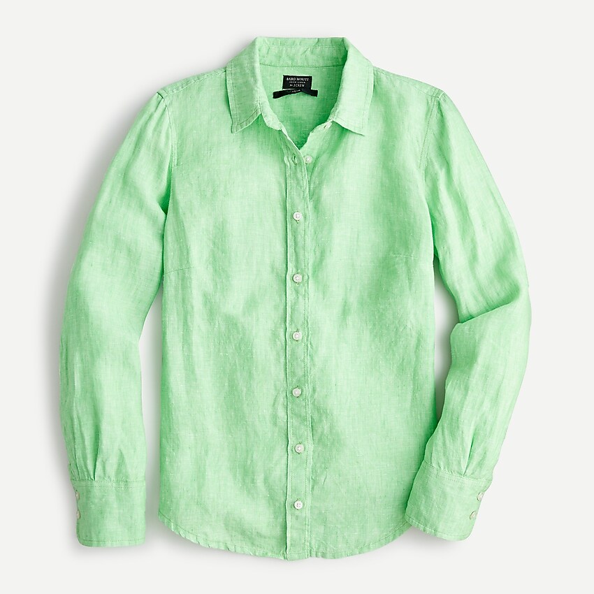 j.crew: slim perfect shirt in baird mcnutt irish linen for women, right side, view zoomed