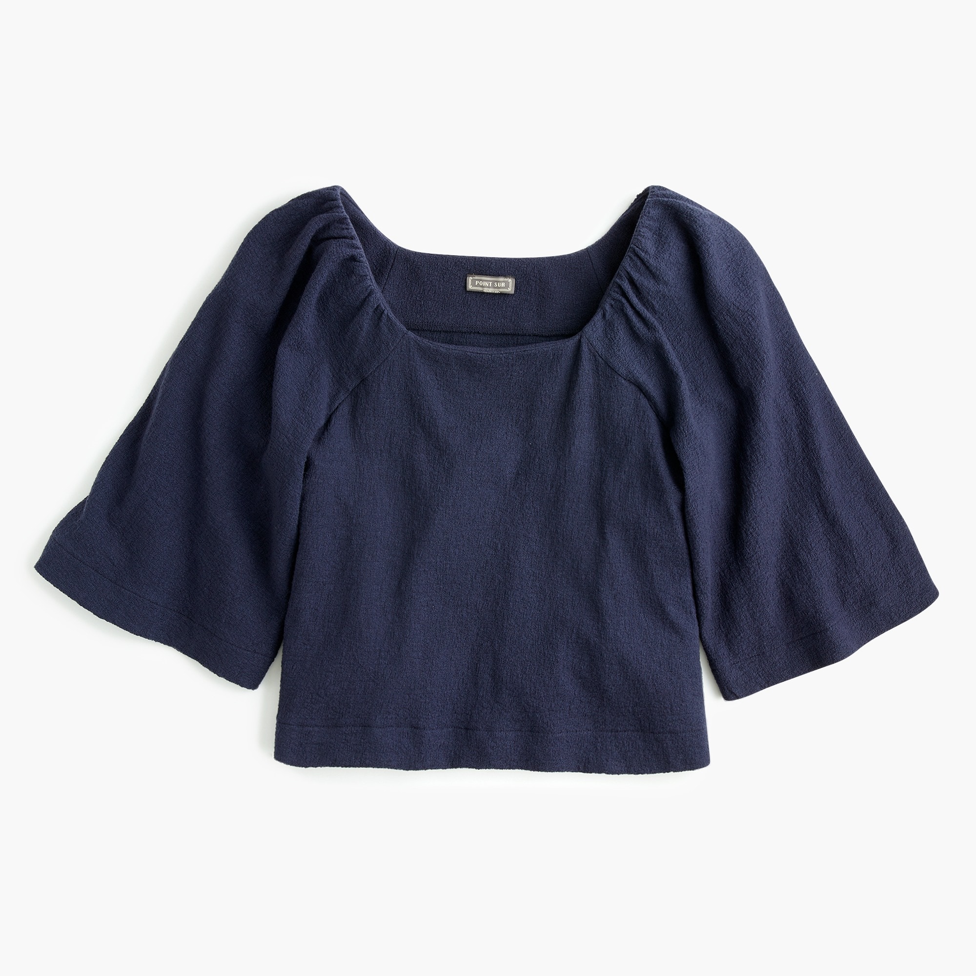 Point Sur Square neck Top In Textured Crepe For Women J.Crew