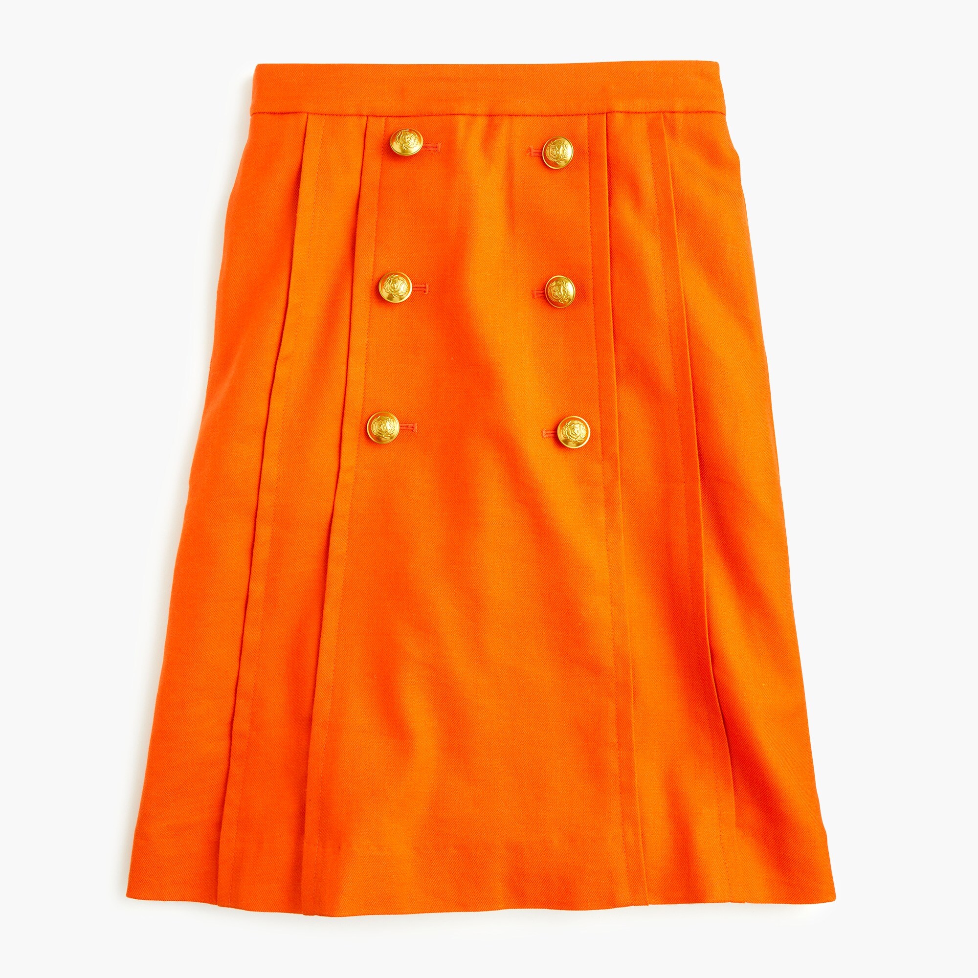 Pleated-front sailor skirt in stretch linen