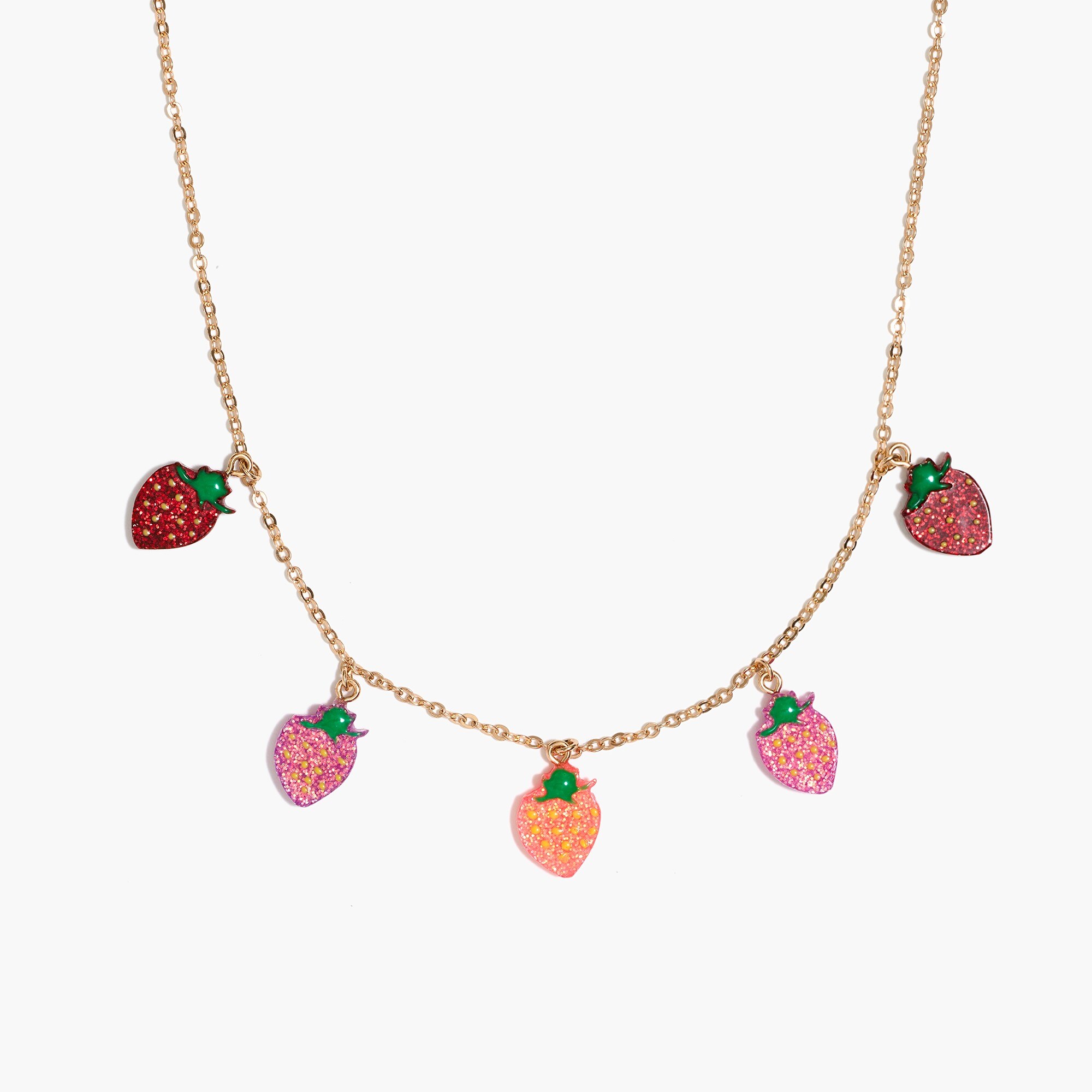 Girls' strawberry charm necklace
