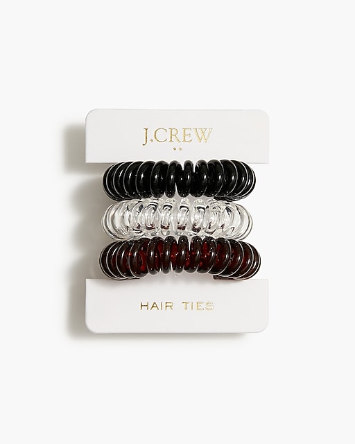 womens Spiral hair ties three-pack