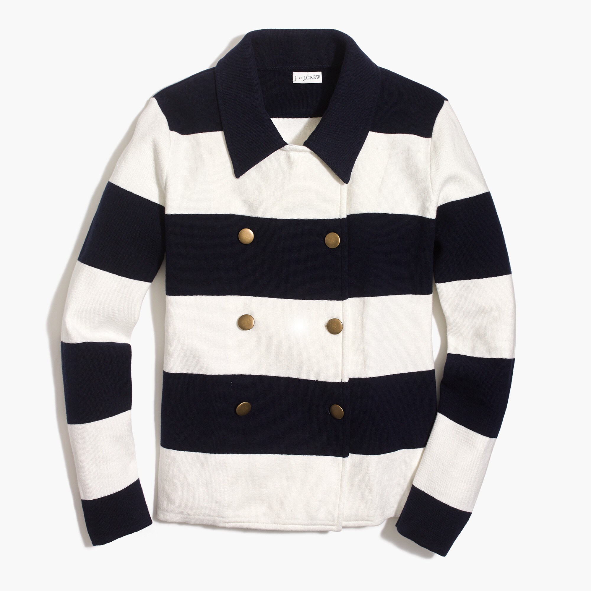 double-breasted sweater-blazer in stripe for women