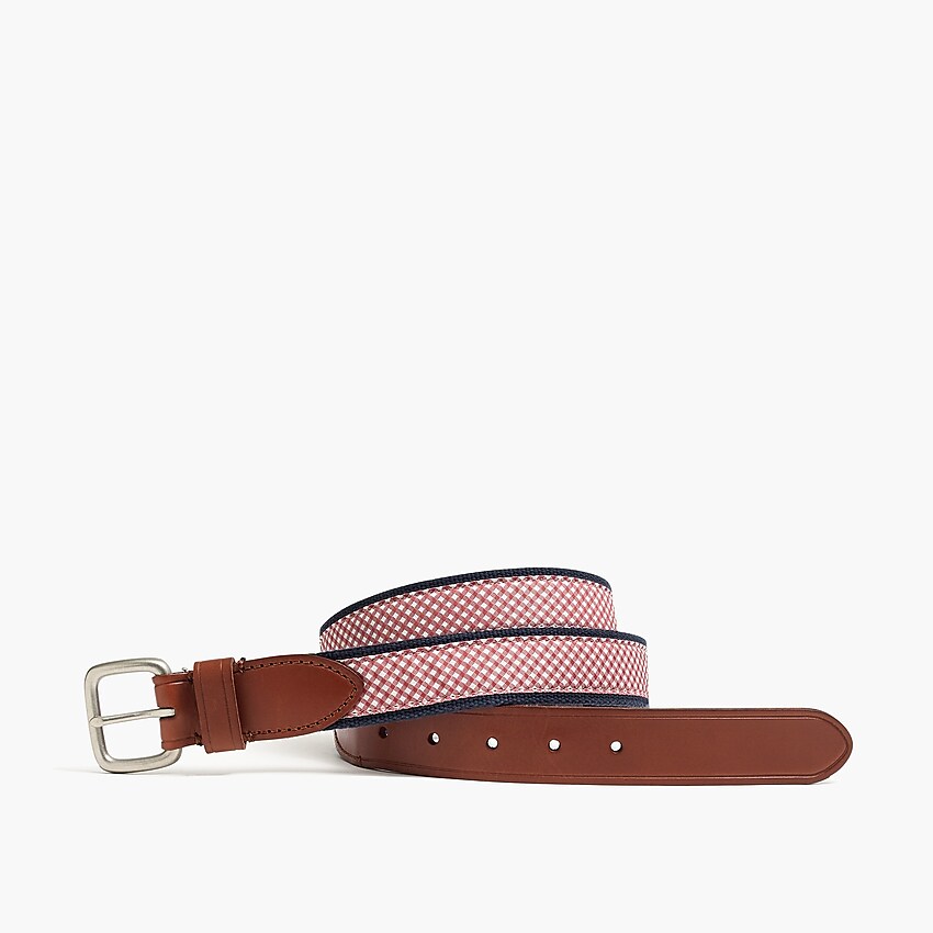 factory: gingham belt for men, right side, view zoomed