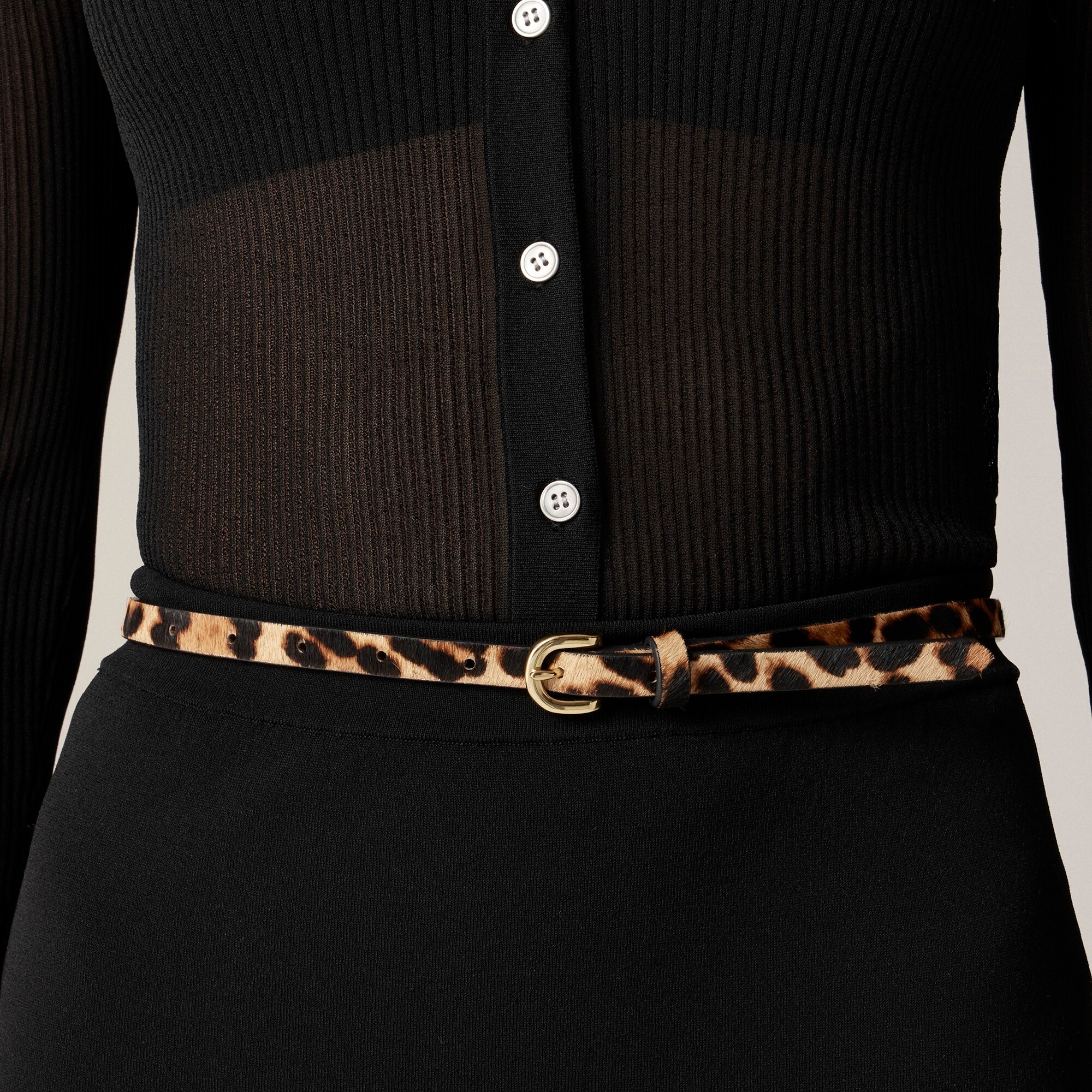 NWOT JCrew Skinny Calf Hair Belt in Leopard Calf Hair Belt In Leopard For Women | J.Crew main image 4
