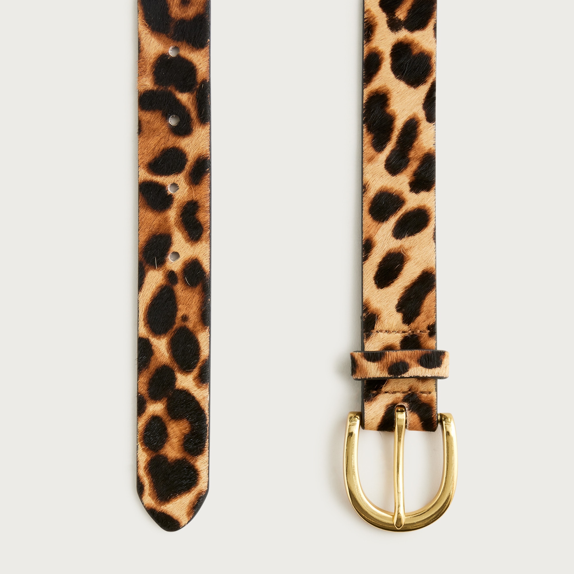 Calf hair belt in leopard