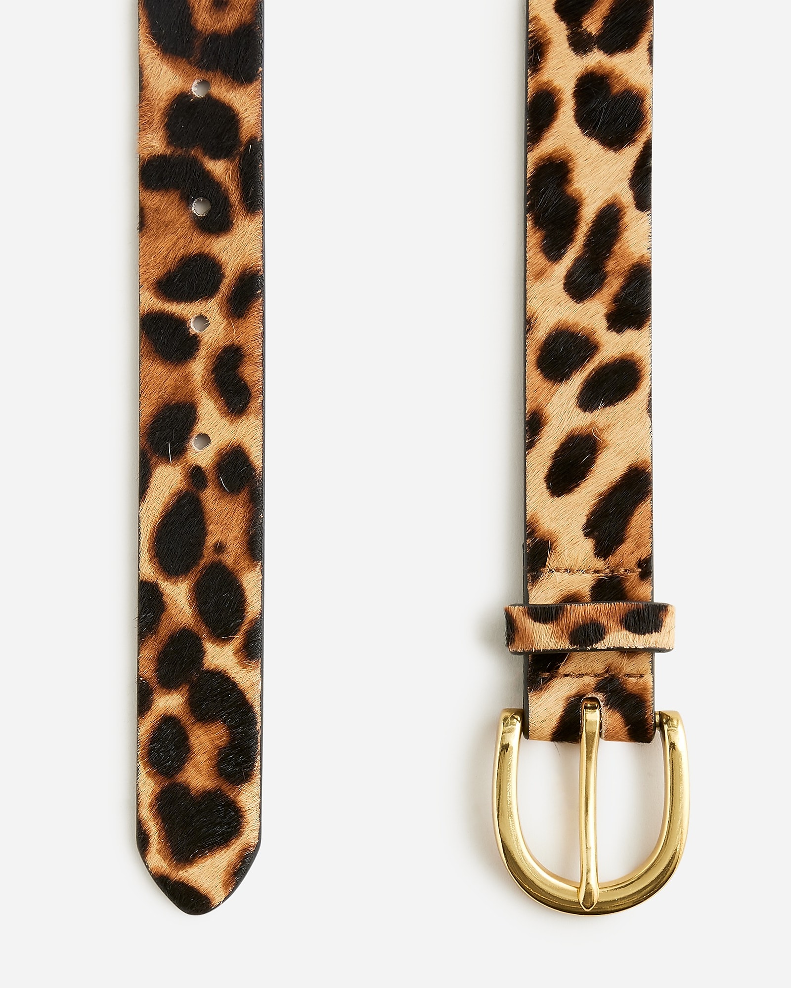 Calf hair belt in leopard