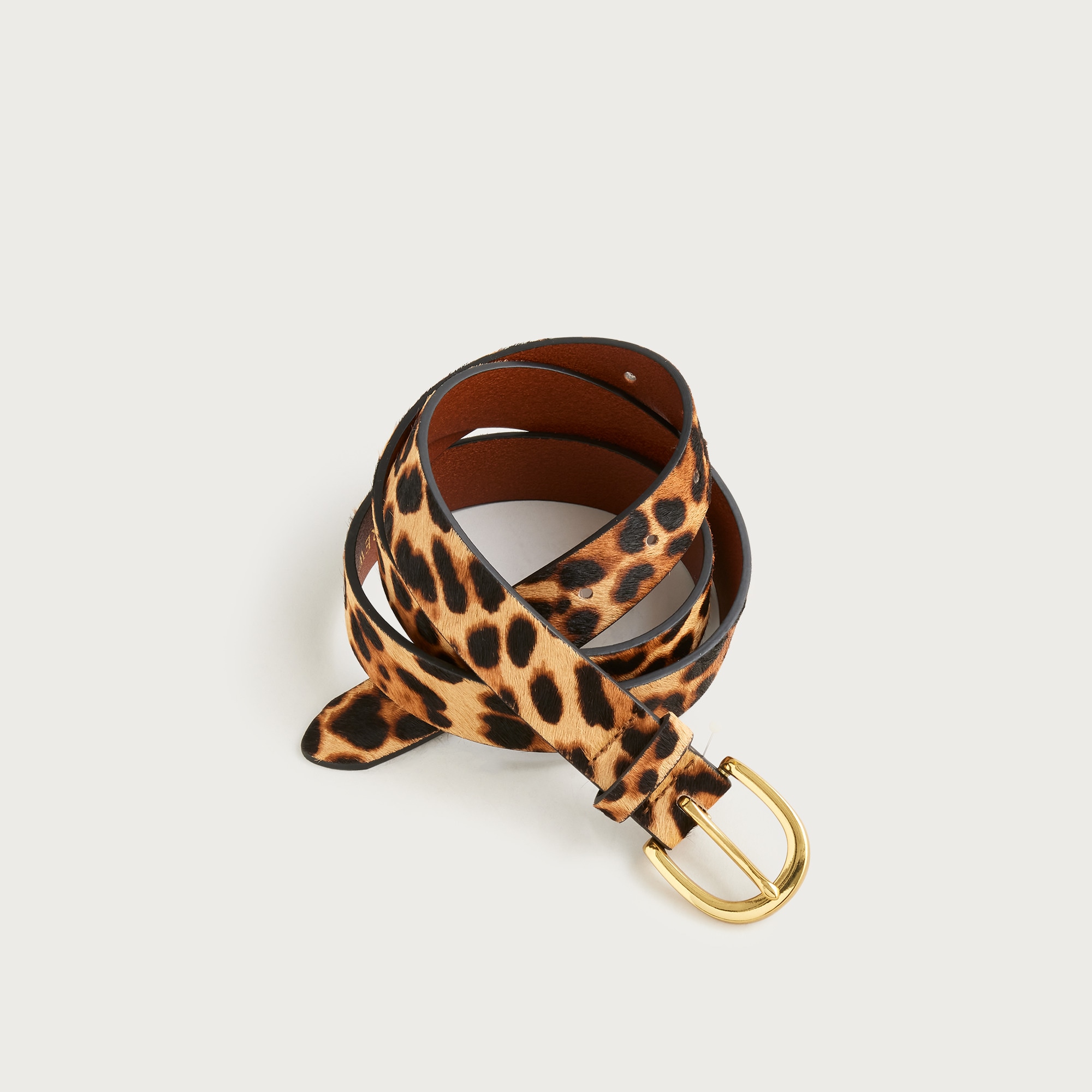 Calf hair belt in leopard