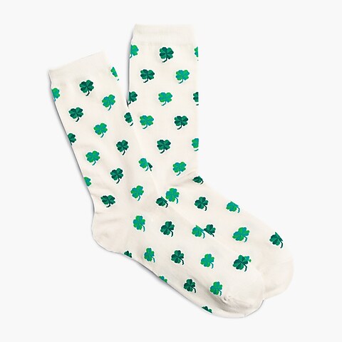 womens St. Patrick's Day clover trouser socks