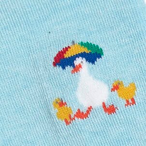 Ducks wearing umbrella hats trouser socks HTHR RAINBOW DUCK factory: ducks wearing umbrella hats trouser socks for women