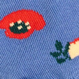 Spring flower no-show socks BLUE SCATTER FLOWERS factory: spring flower no-show socks for women