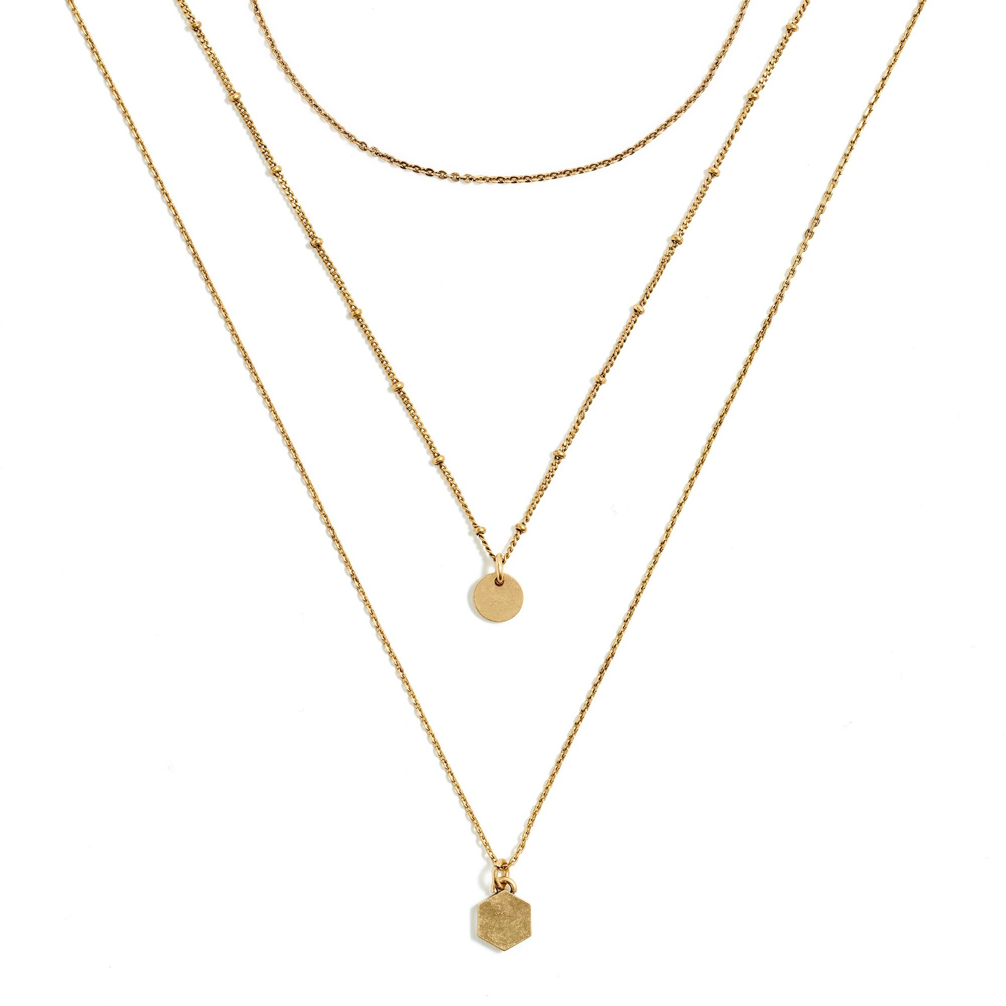 Three strand layering necklace