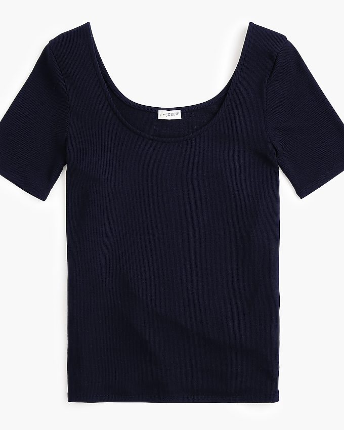 j.crew: ribbed scoopneck t-shirt for women, right side, view zoomed