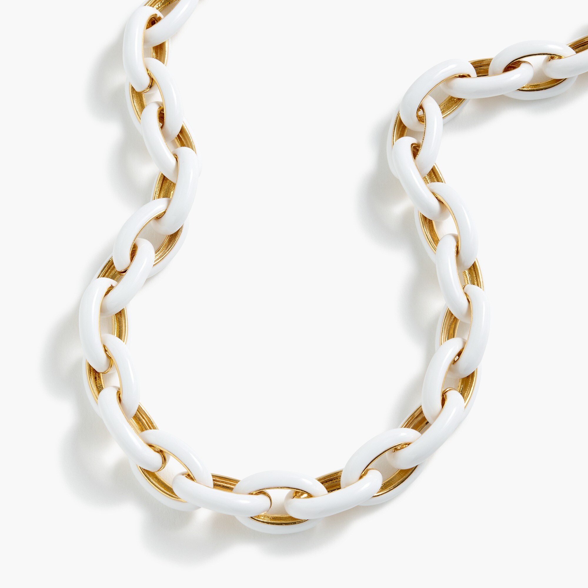 Enamel oval link necklace