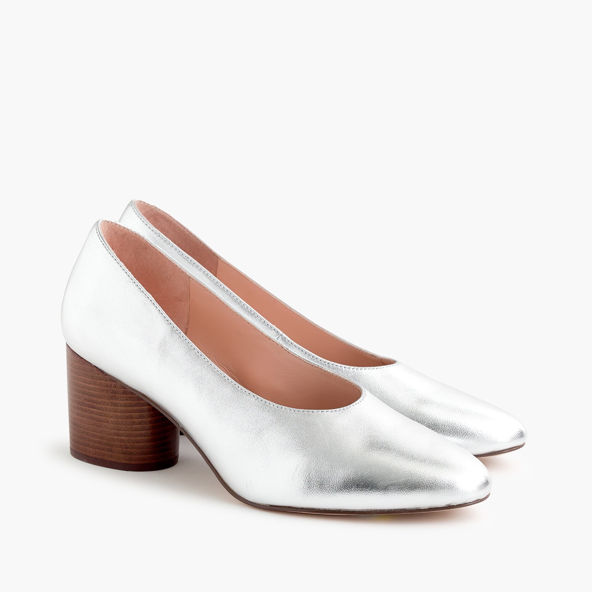 j crew silver heels