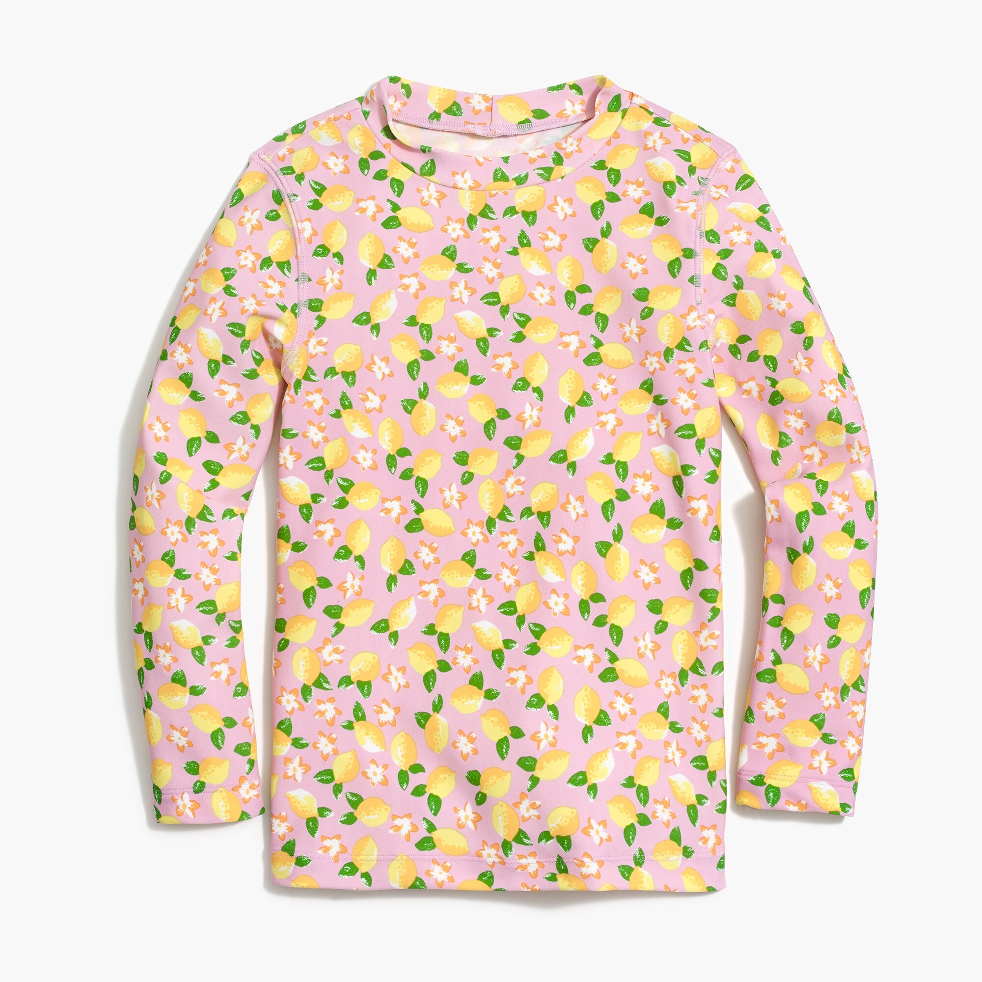 Girls' rash guard in lemon print