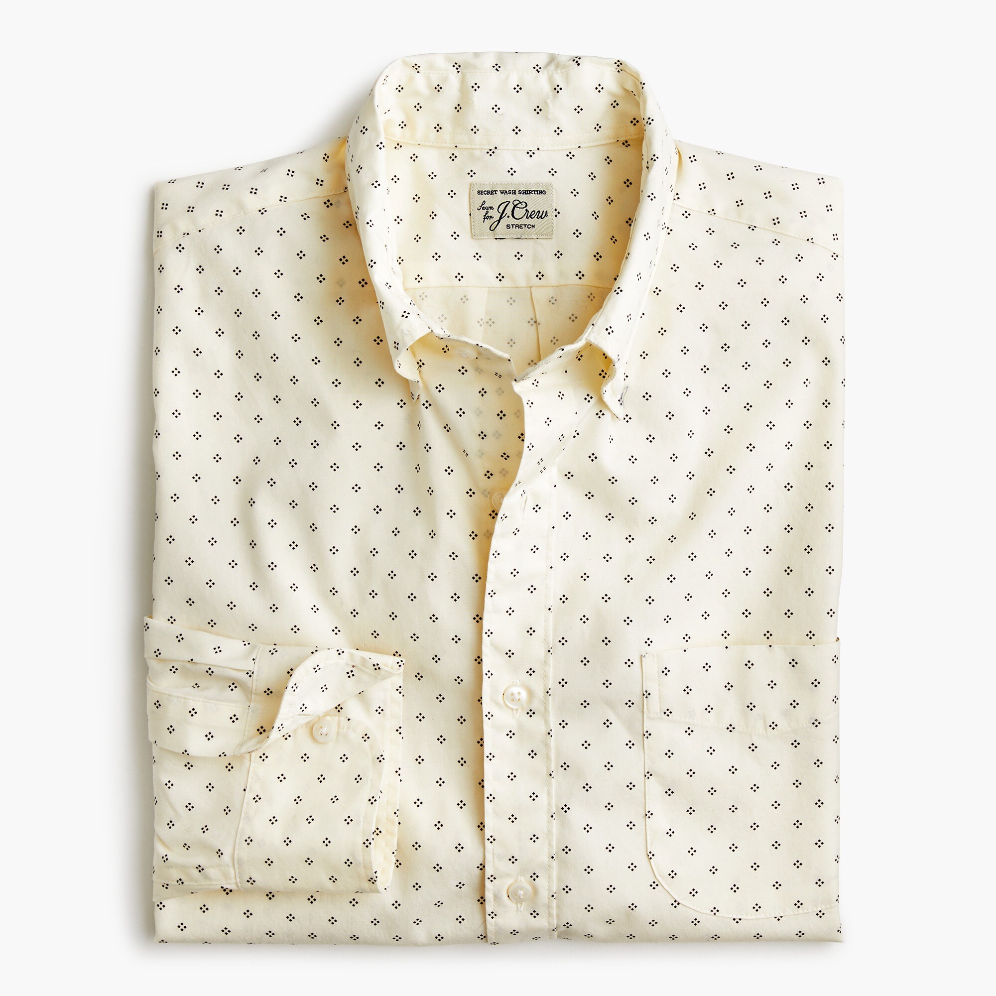 Stretch Secret Wash shirt in diamond-dot print