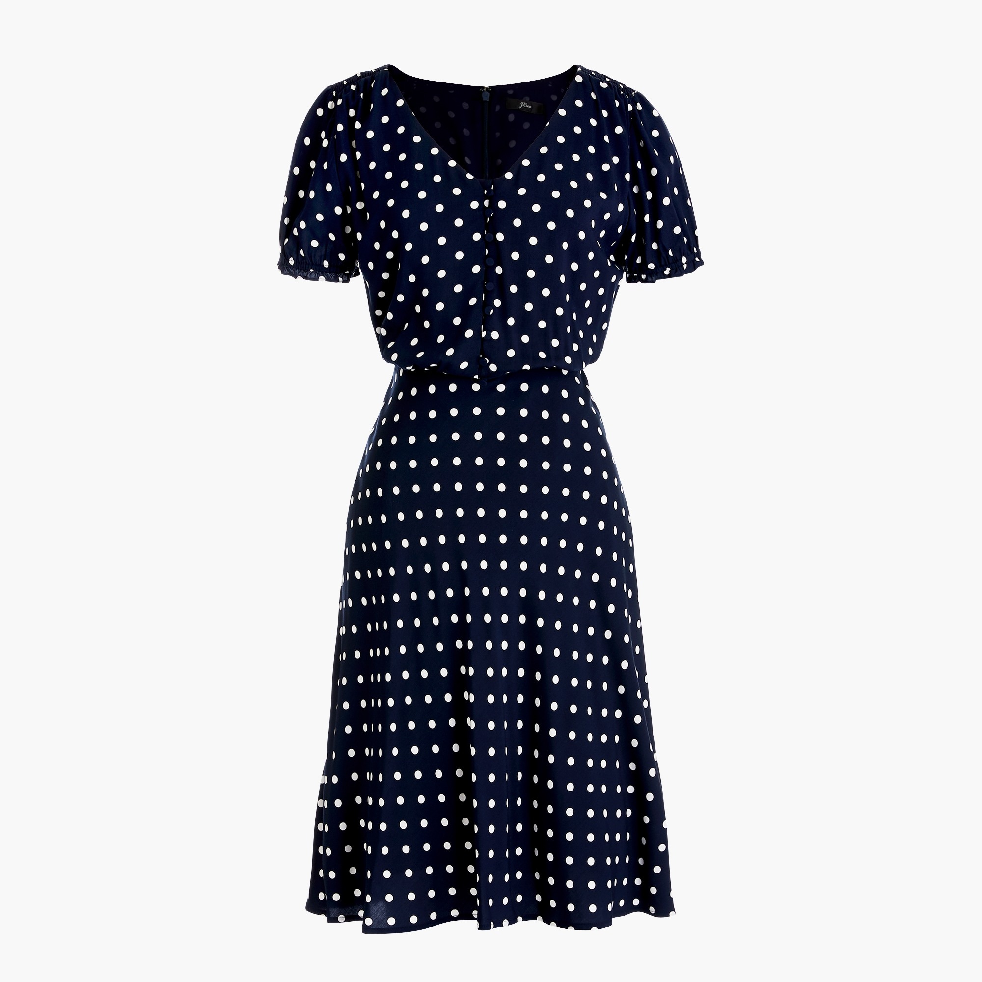 J.Crew: Tall Short-sleeve Dress In Polka-dot Print