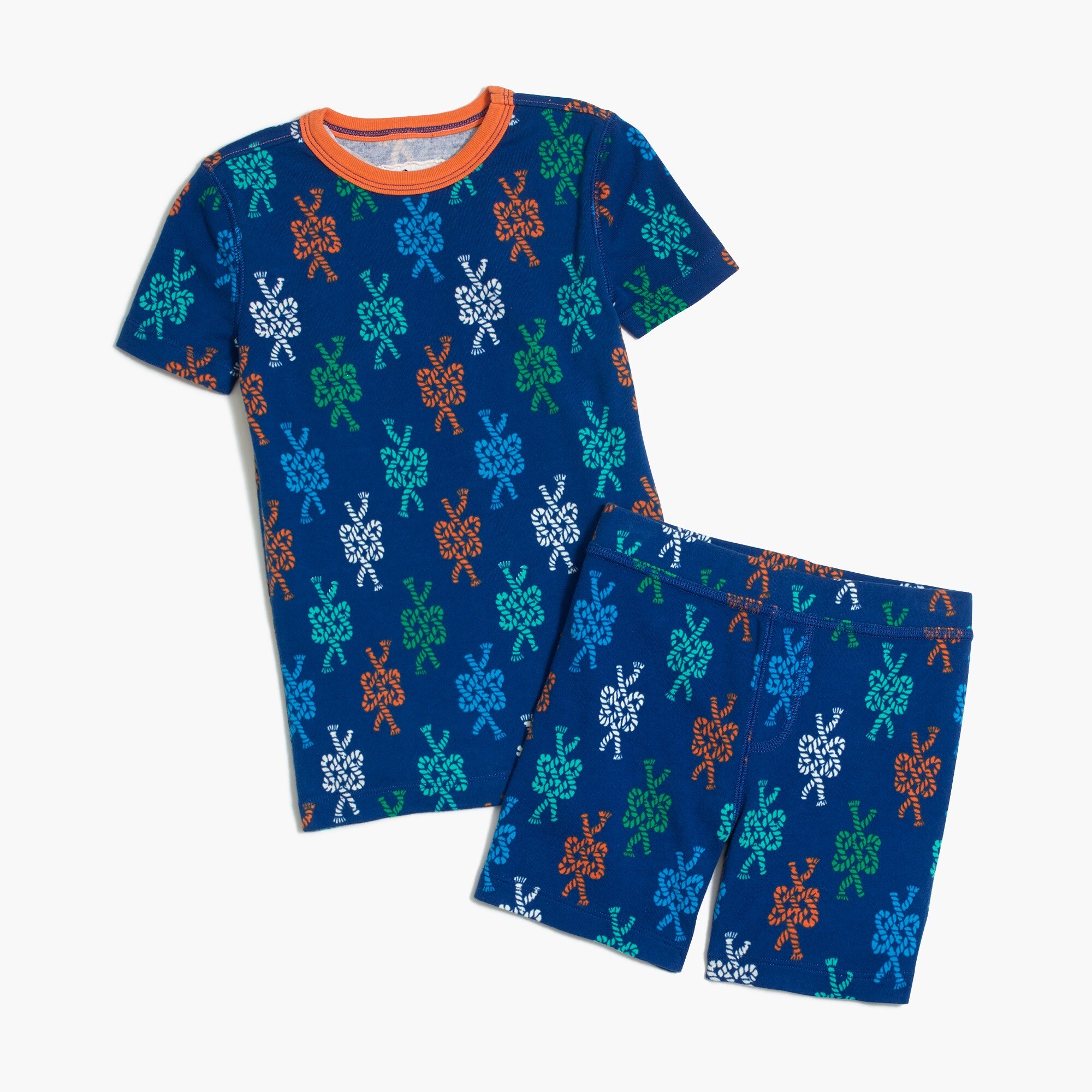 Kids' short-sleeve pajama set in knots