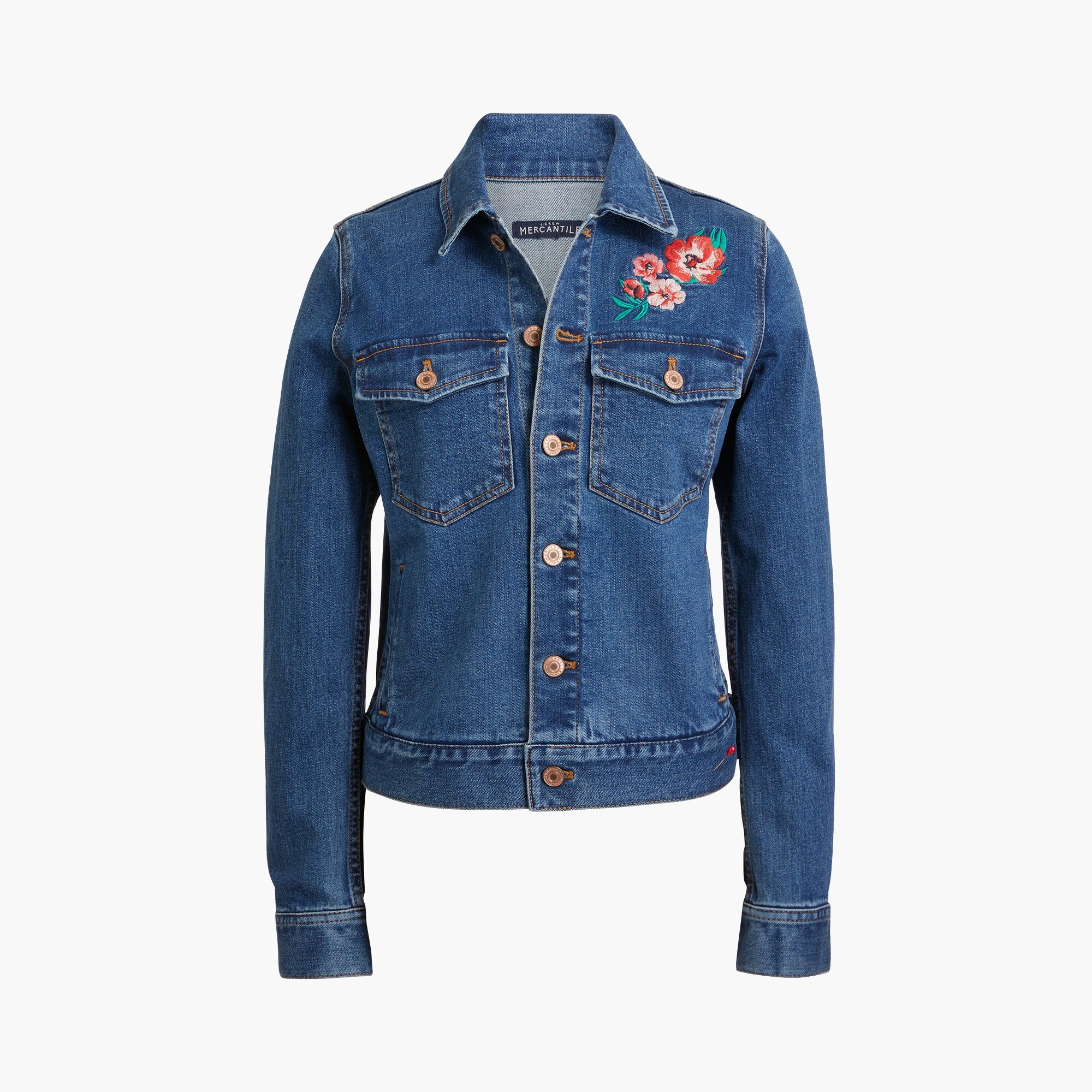 embroidered denim jacket for women