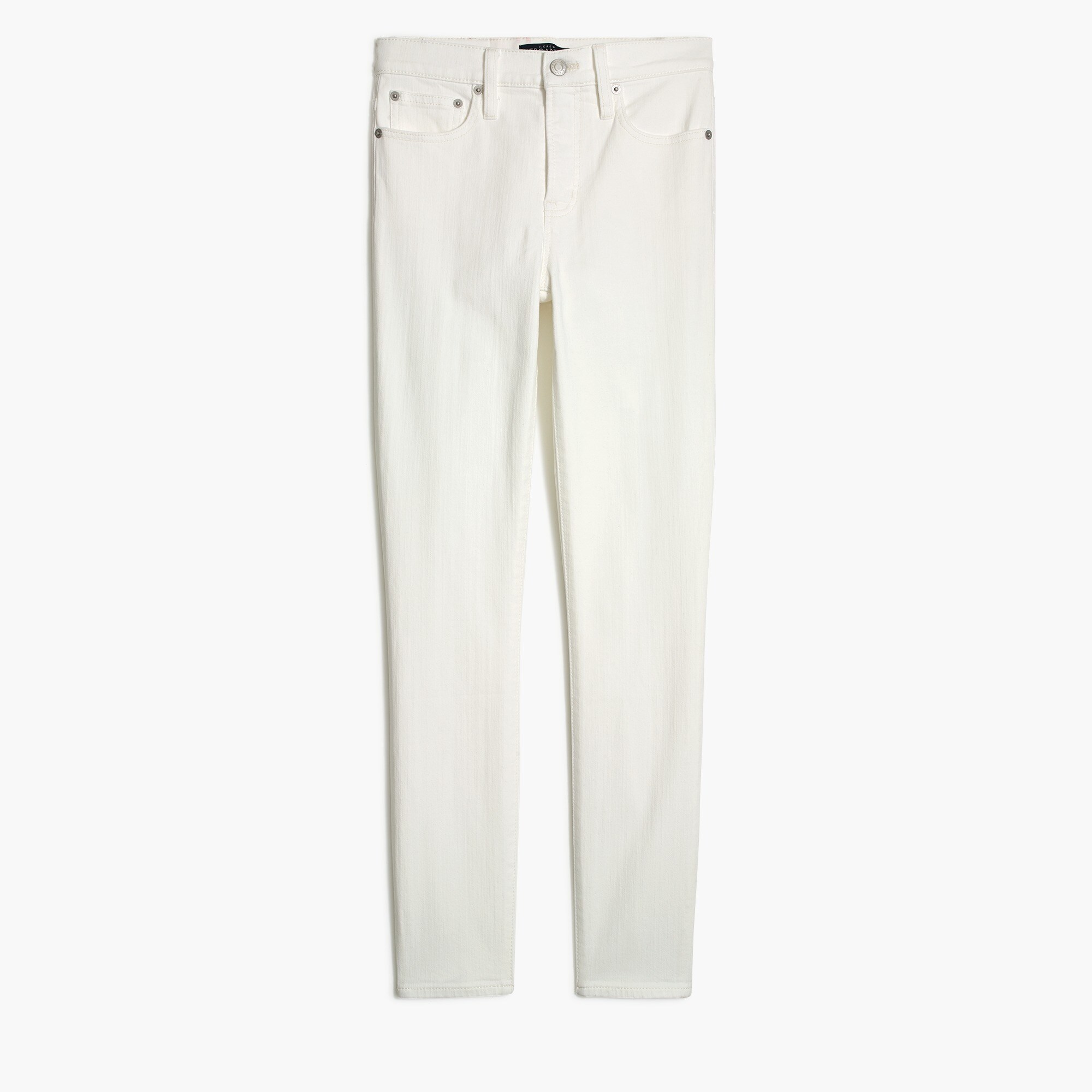 9" high-rise skinny jean in white denim for women