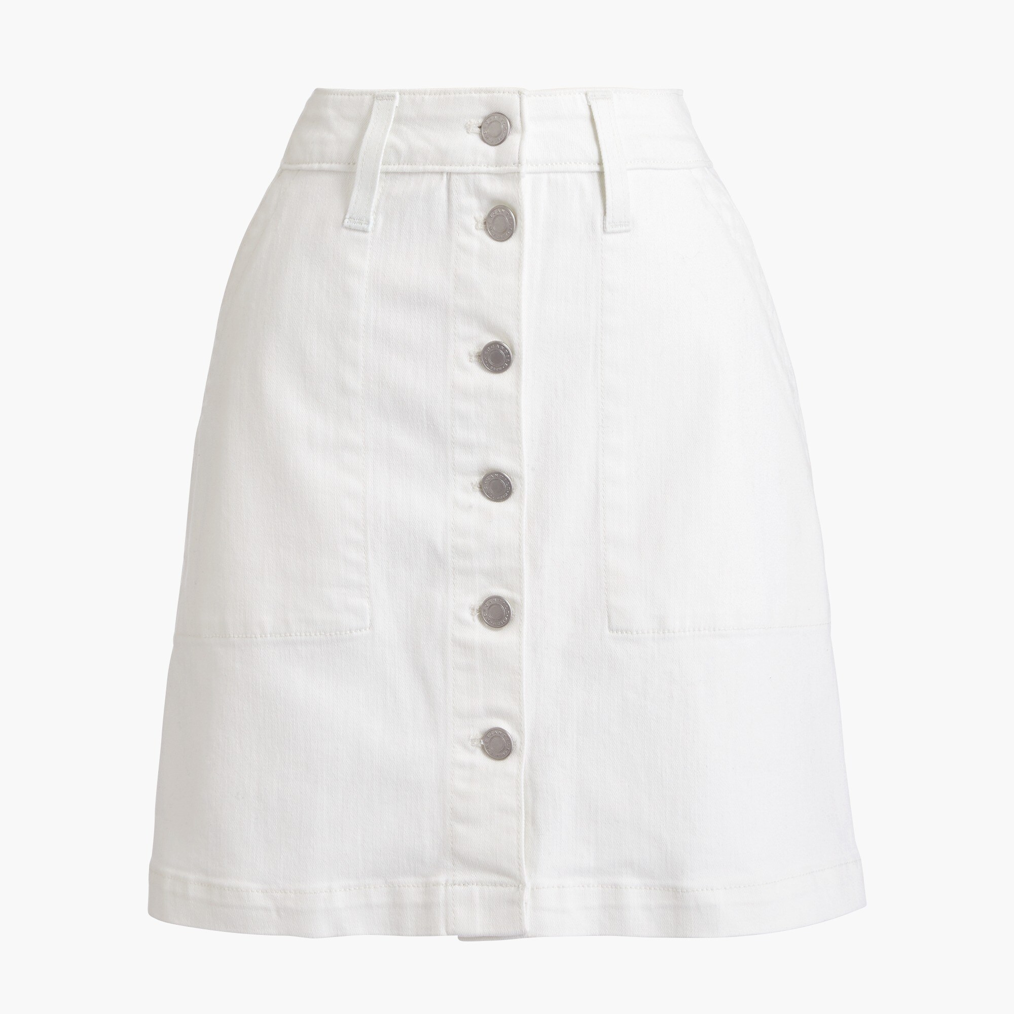 Denim button-front skirt
