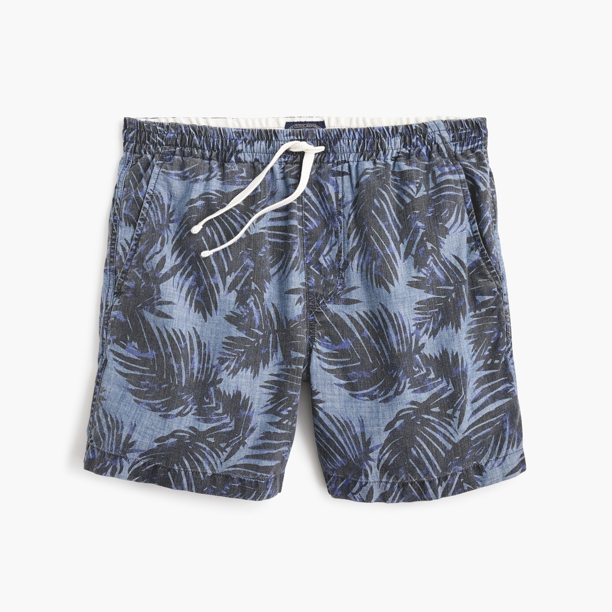 Dock short in indigo palm print