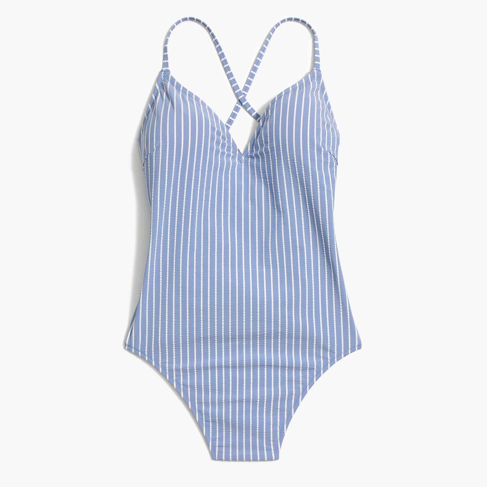 Stripe lace-up one-piece swimsuit