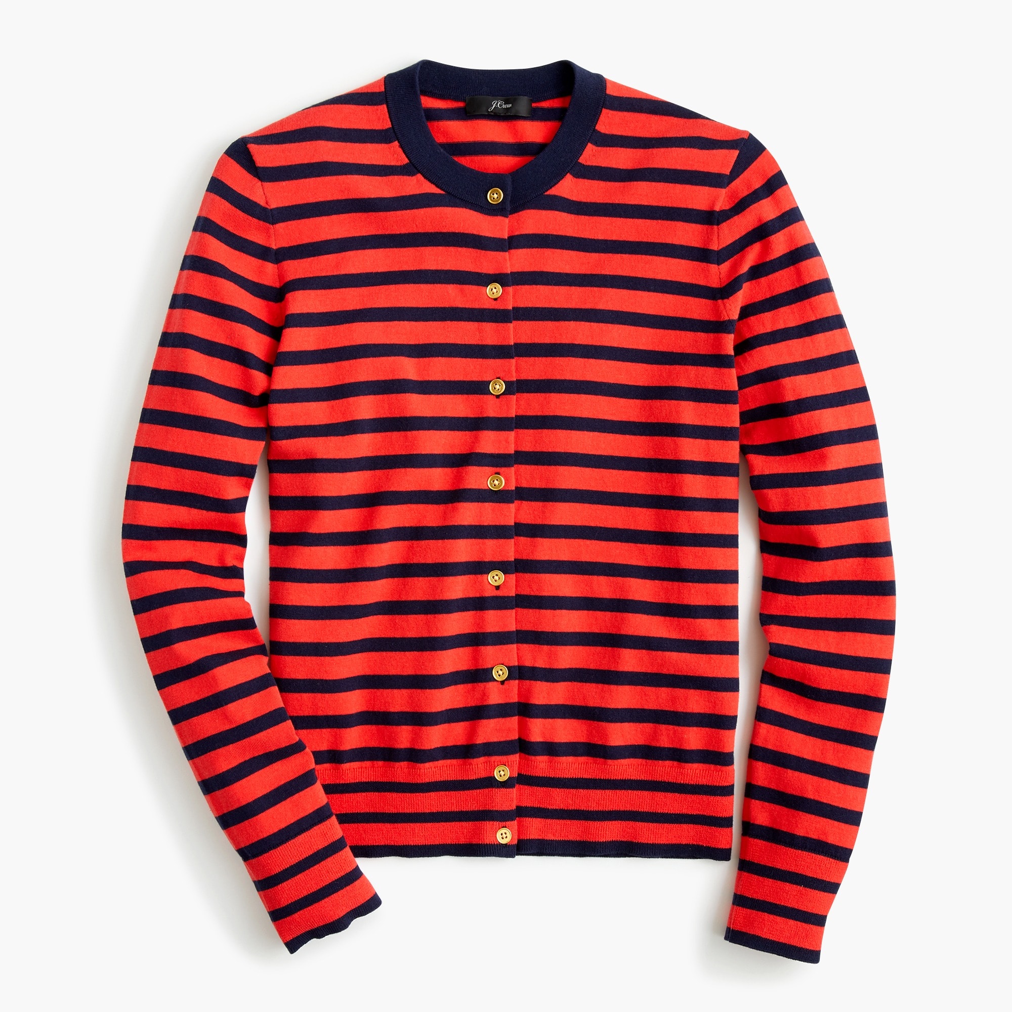 Striped cotton Jackie cardigan sweater